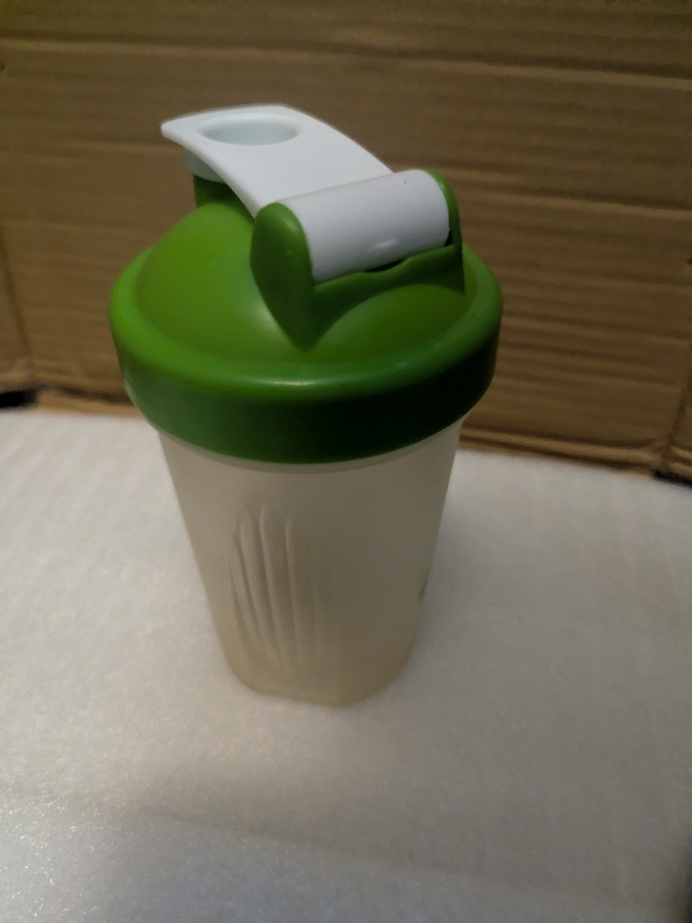 Unbranded Green and White Protein Shaker Bottle